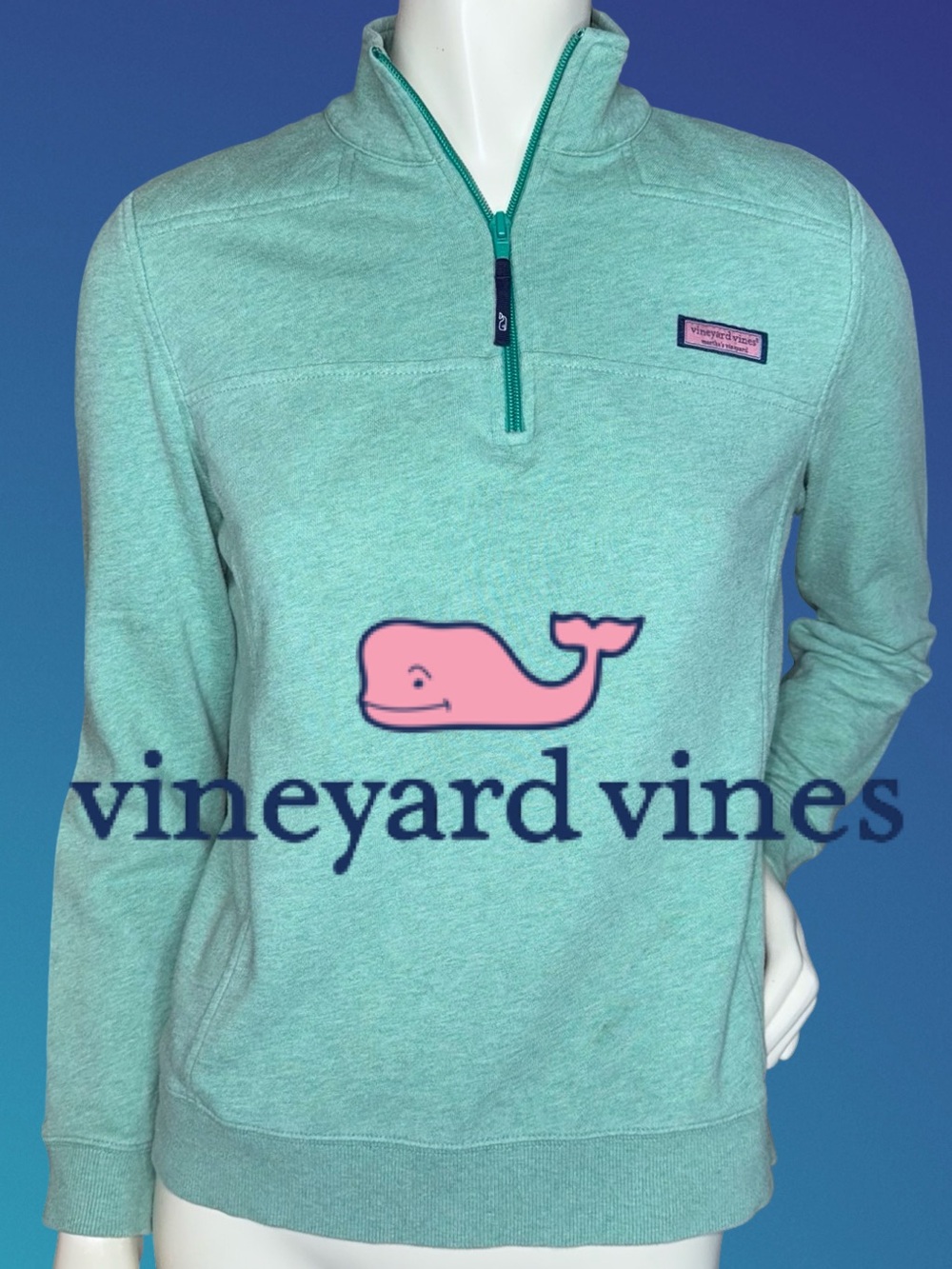 Vineyard Vines Mint Green Quarter-Zip Pullover